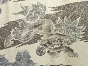 アンティーク　唐獅子模様男物長襦袢